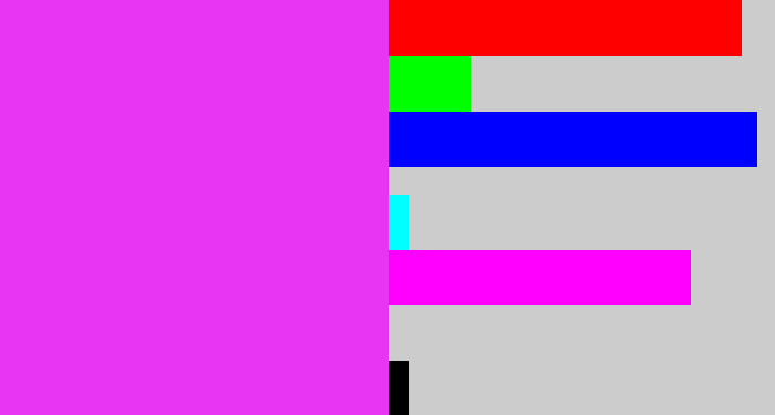 Hex color #e735f3 - pink/purple
