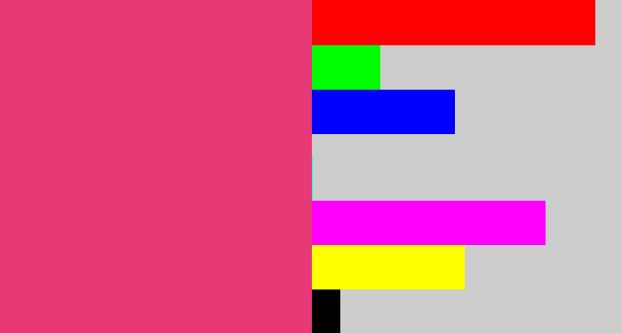 Hex color #e73976 - darkish pink