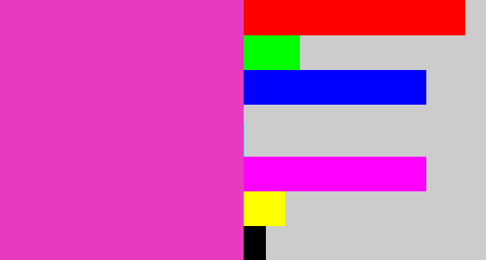 Hex color #e73abf - purpleish pink