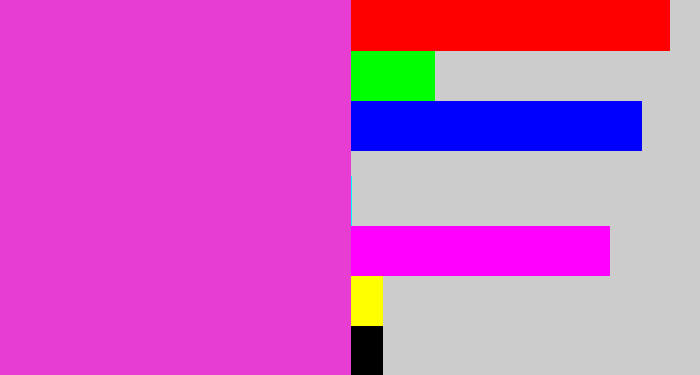 Hex color #e73dd3 - purple pink