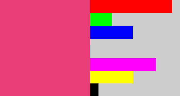 Hex color #e73e78 - darkish pink