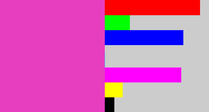 Hex color #e73ec0 - purpleish pink