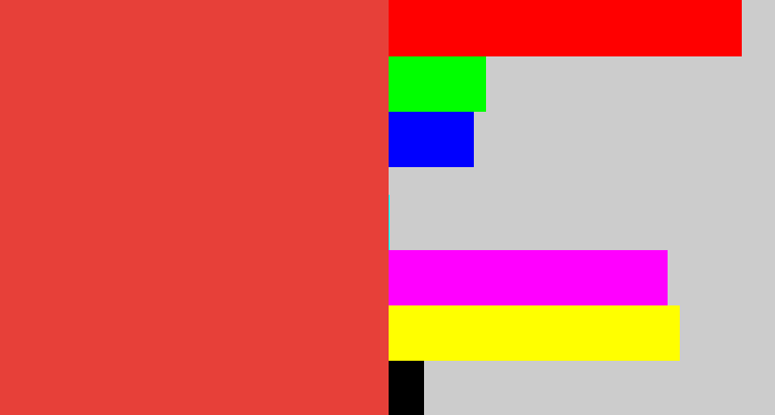 Hex color #e74039 - tomato