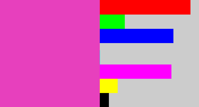 Hex color #e740bd - purpleish pink