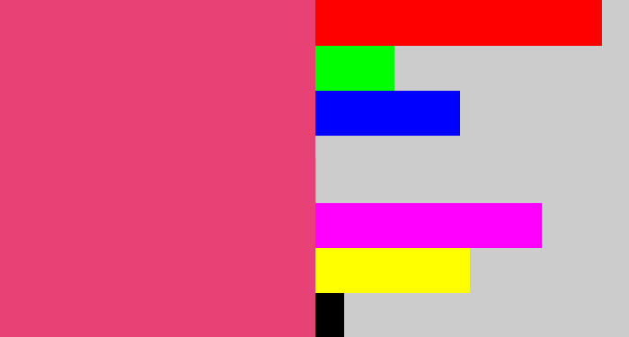 Hex color #e74176 - darkish pink