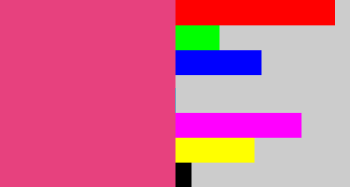 Hex color #e7417e - darkish pink