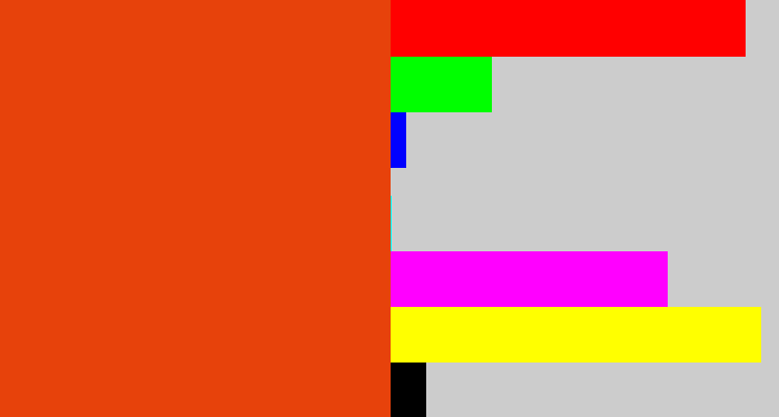 Hex color #e7420b - deep orange