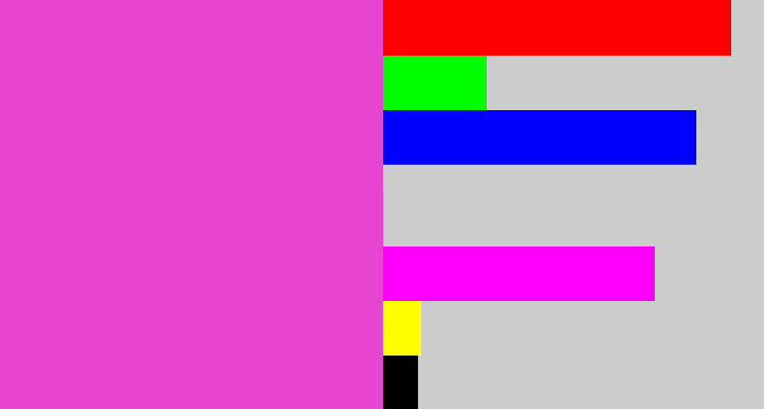 Hex color #e744d1 - purple pink