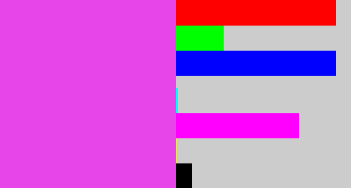 Hex color #e745e9 - purple pink