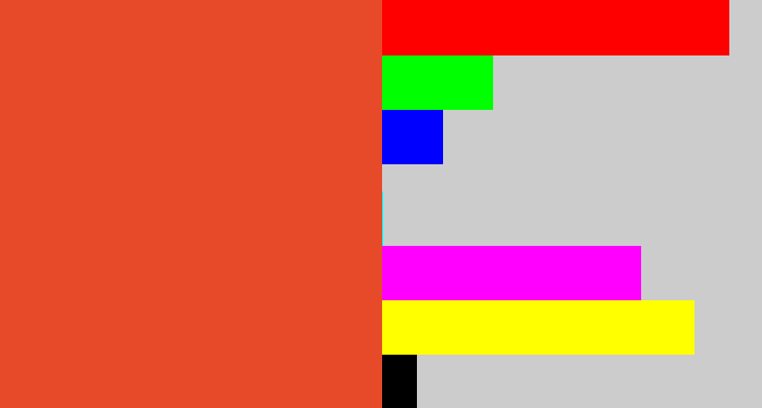 Hex color #e74a29 - tomato