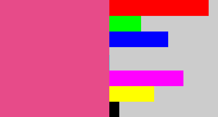 Hex color #e74b89 - darkish pink