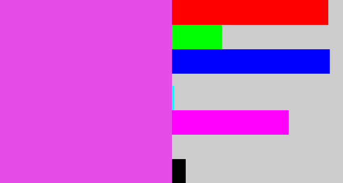 Hex color #e74bea - heliotrope