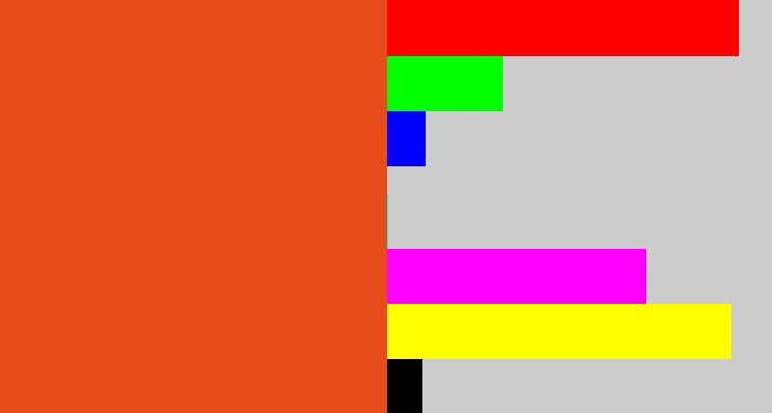 Hex color #e74d1a - reddish orange