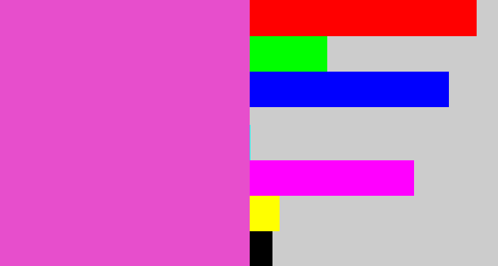 Hex color #e74ecc - purpleish pink