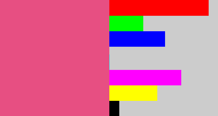 Hex color #e74f82 - darkish pink