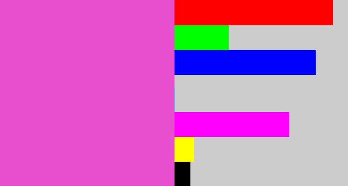 Hex color #e74fce - purpleish pink