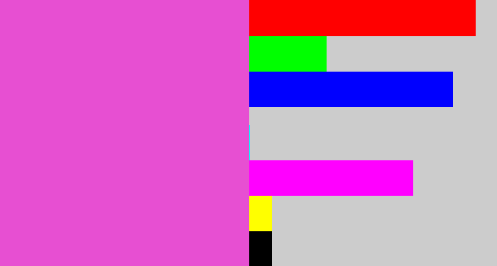 Hex color #e74fd2 - purpleish pink