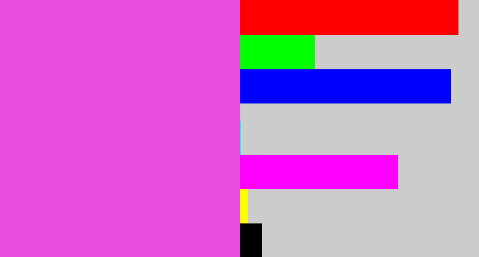 Hex color #e74fe1 - pink purple