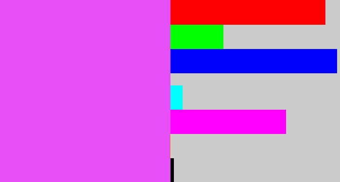 Hex color #e74ff9 - heliotrope