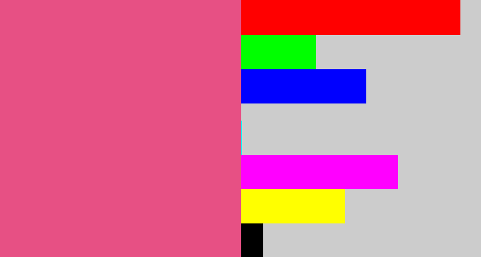 Hex color #e75084 - darkish pink