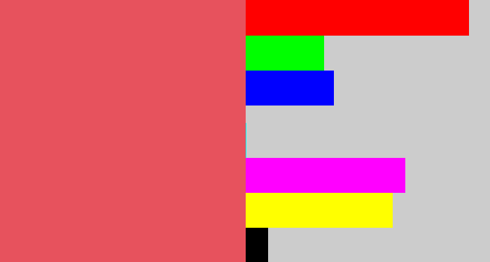 Hex color #e7525d - pastel red