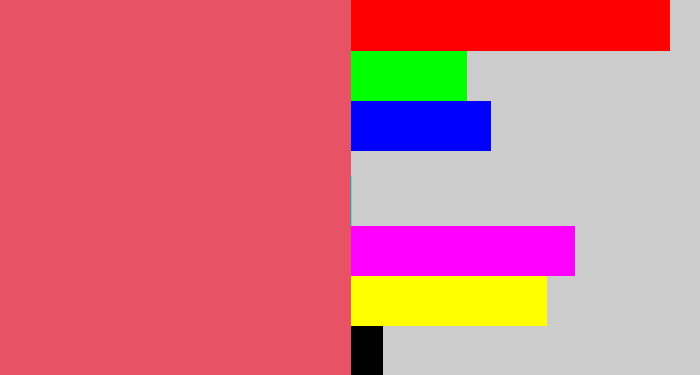 Hex color #e75365 - pastel red