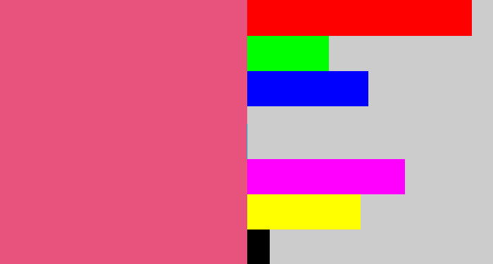 Hex color #e7537c - darkish pink