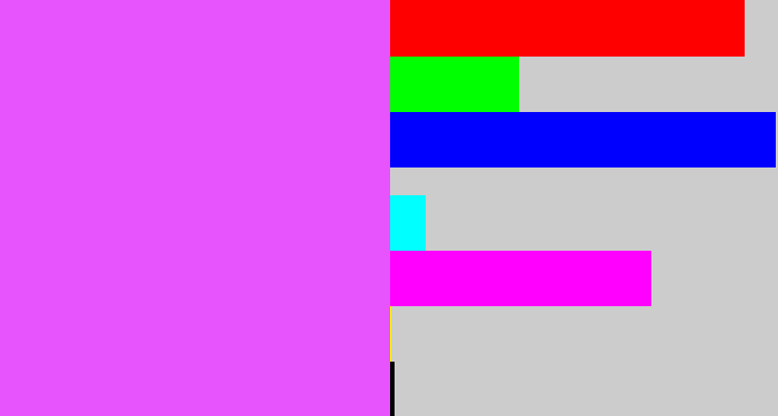 Hex color #e753fd - heliotrope