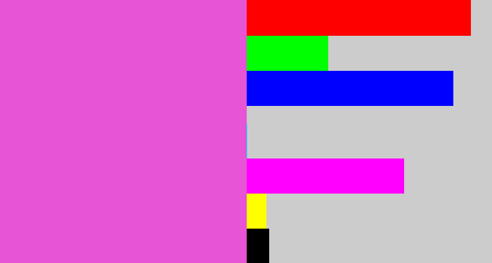 Hex color #e754d5 - pink purple