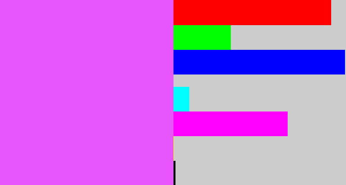 Hex color #e755fd - heliotrope