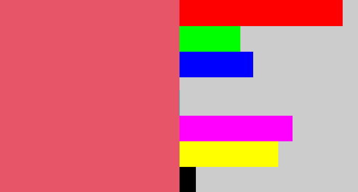 Hex color #e75668 - pastel red