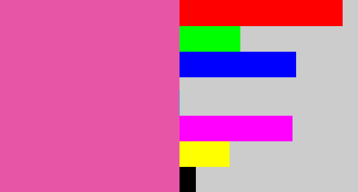 Hex color #e756a6 - medium pink
