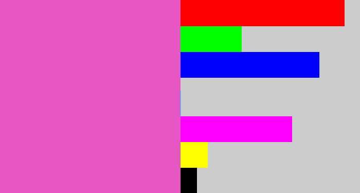 Hex color #e757c4 - purpleish pink