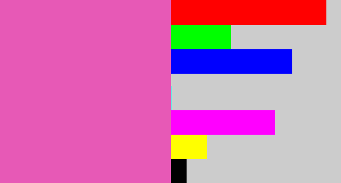 Hex color #e759b6 - purpleish pink