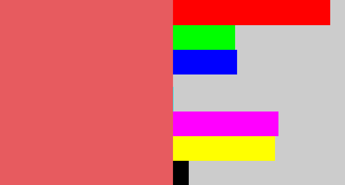 Hex color #e75b5f - pastel red