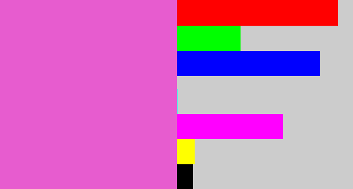 Hex color #e75ccf - purpleish pink