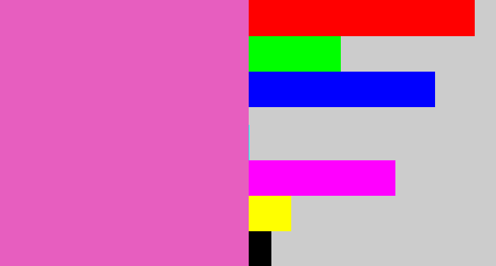 Hex color #e75ebf - purpleish pink