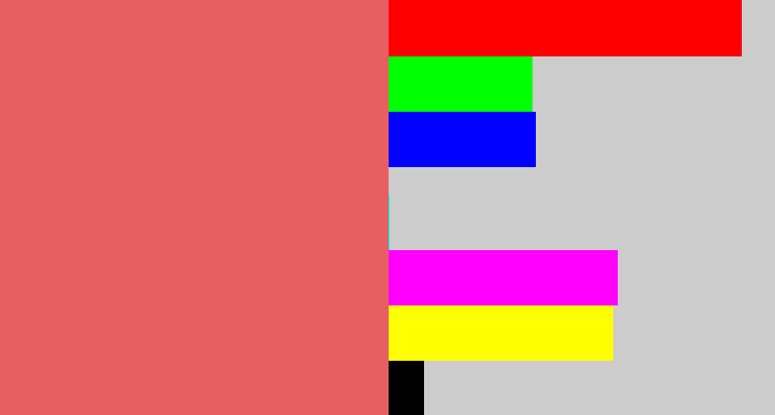 Hex color #e75f61 - pastel red