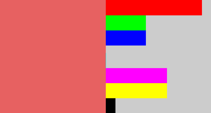 Hex color #e76161 - pastel red