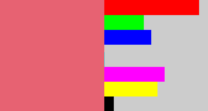 Hex color #e76272 - pinkish