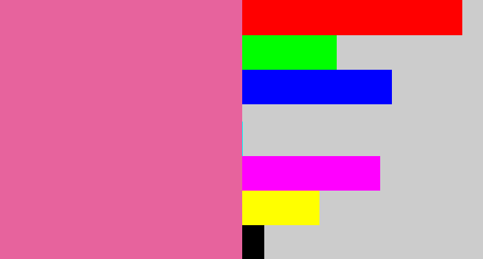 Hex color #e7639d - medium pink