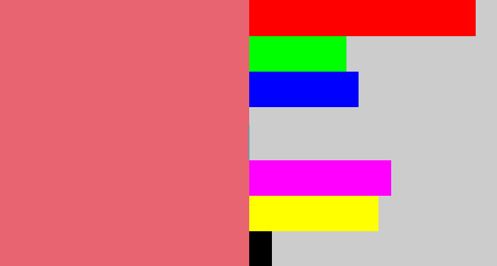 Hex color #e76470 - pinkish