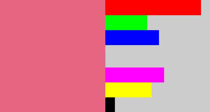 Hex color #e76581 - pinkish