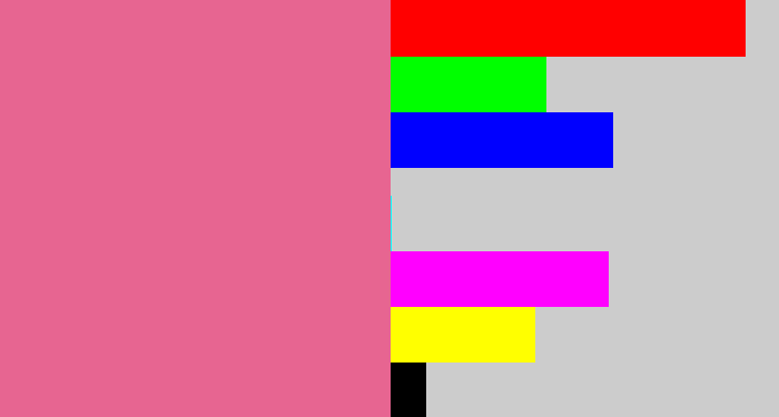 Hex color #e76591 - medium pink
