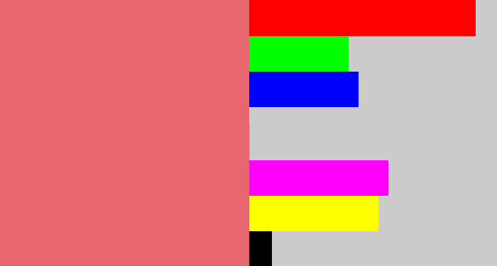 Hex color #e76670 - pinkish