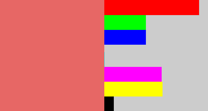 Hex color #e76765 - pastel red