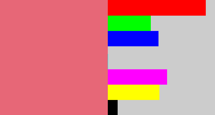 Hex color #e76777 - pinkish