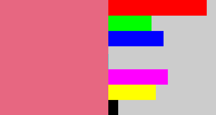 Hex color #e76781 - pinkish