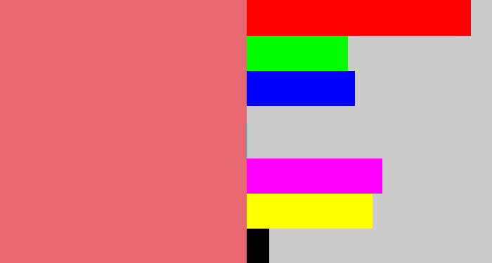 Hex color #e76871 - pinkish