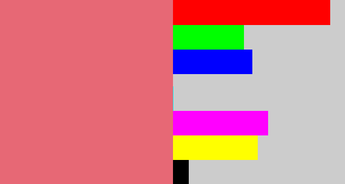 Hex color #e76875 - pinkish